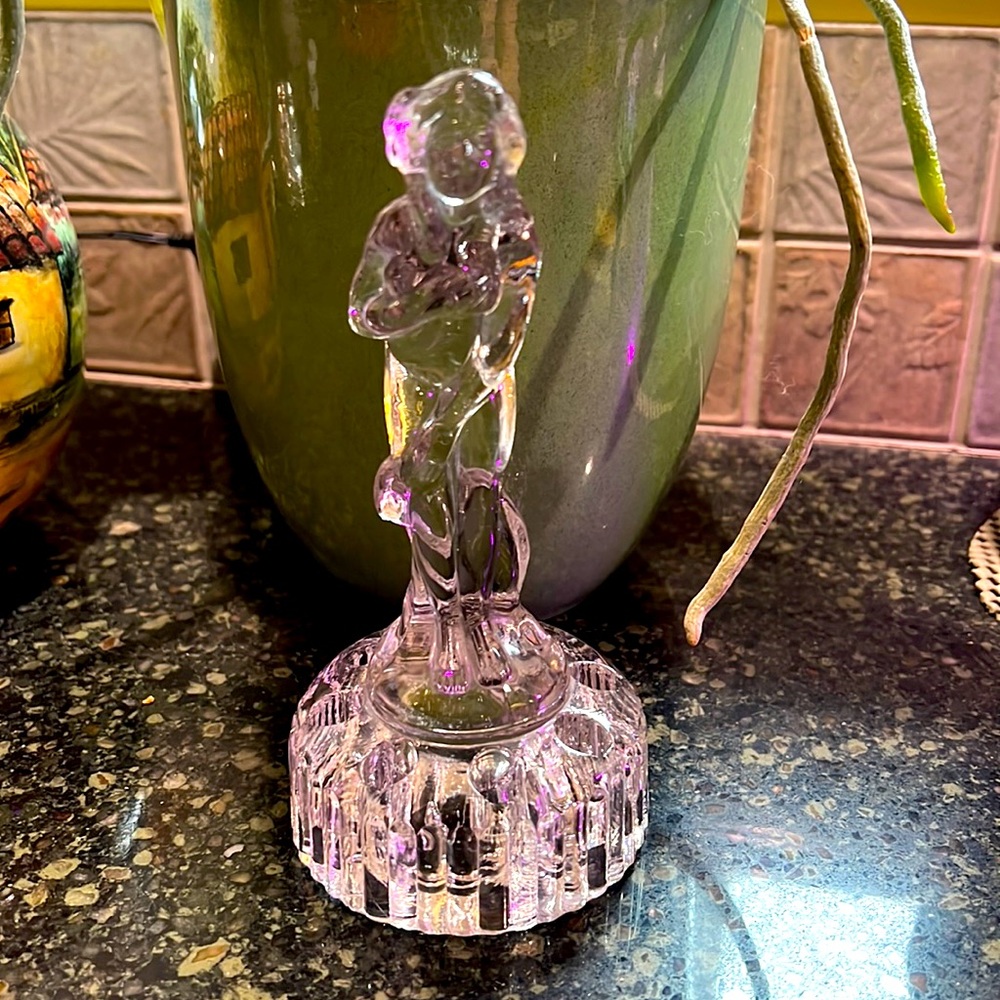 Vintage Cambridge Glass Bashful Charlotte Flower Frog